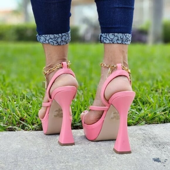 Women's  Platform High Heels Pink Color - Picture 4 of 5